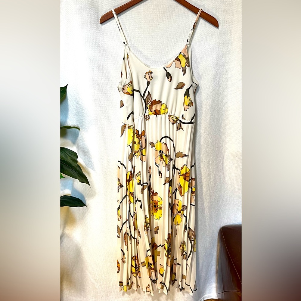White and floral midi dress